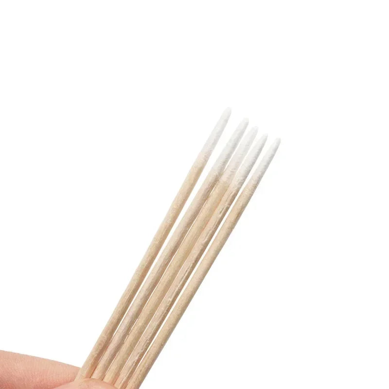 100-500Pcs Nails Wood Cotton Swab Clean Sticks Bud Tip Wooden Cotton Head Manicure Detail Corrector Nail Polish Remover Art Tool