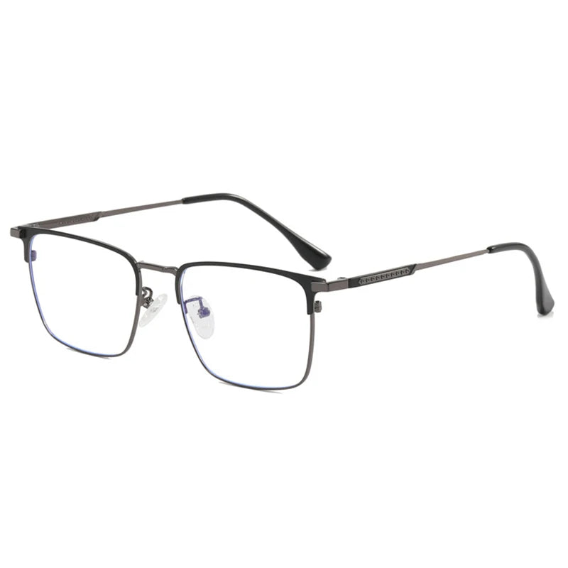 Classic Business Half Glasses Frame Men Women Ultralight Titanium Alloy Square Frame Anti Blue Light Optical Eyeglasses