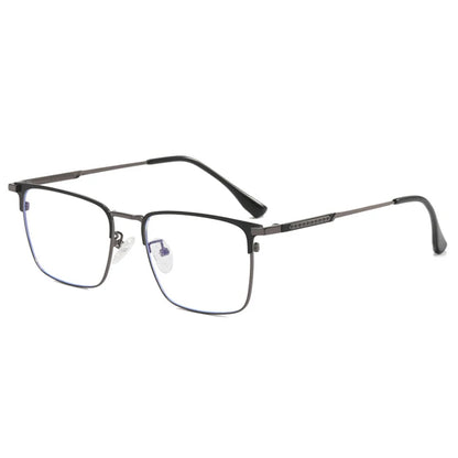 Classic Business Half Glasses Frame Men Women Ultralight Titanium Alloy Square Frame Anti Blue Light Optical Eyeglasses