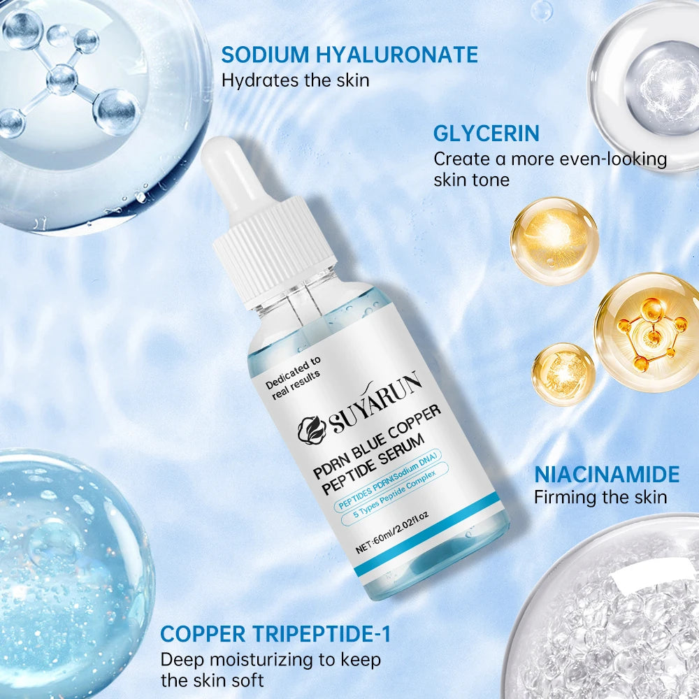 SUYARUN  Blue Copper Peptide Serum - Anti-Aging Firming Moisturizer Face Skin Repair,Moisturizing and hydrating Essence.
