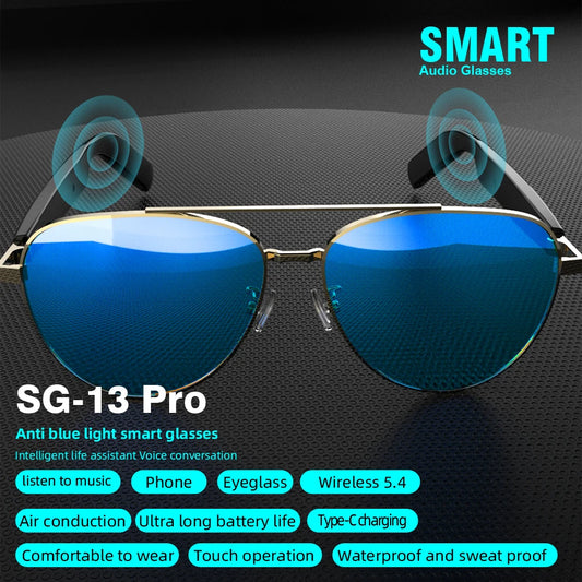 New SG Series Smart Audio Glasses Anti-blue Light/Sunglasses Fashion Wireless Bluetooth Music Glasses with Mic Phone Answering