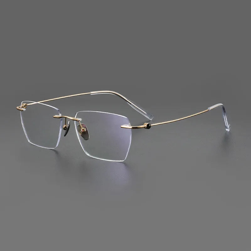 Fashion Rimless Business Eyewear Ultra Light Pure Titanium Spectacle Big Size Luxur Glasses Men Optical Prescription Eyeglasses