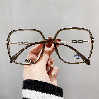 Big Square Shape Women's Glasses frame Korean Stylish Blue Light Blocking Eyeglass Frames TR90 Material Decorative Glasses