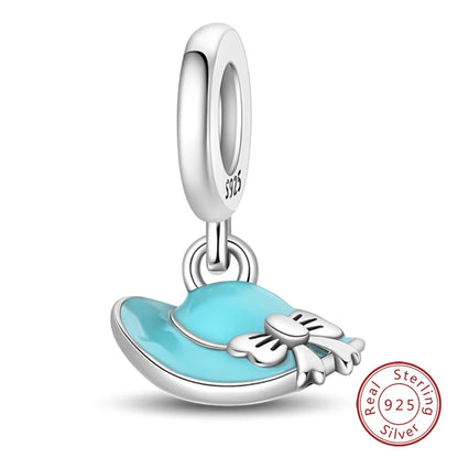 925 Sterling Silver Blue Purple Butterfly Perfume Bottle Starry Sky Hot Air Balloon Charms Beads Fit DIY S925 Bracelets Jewelry