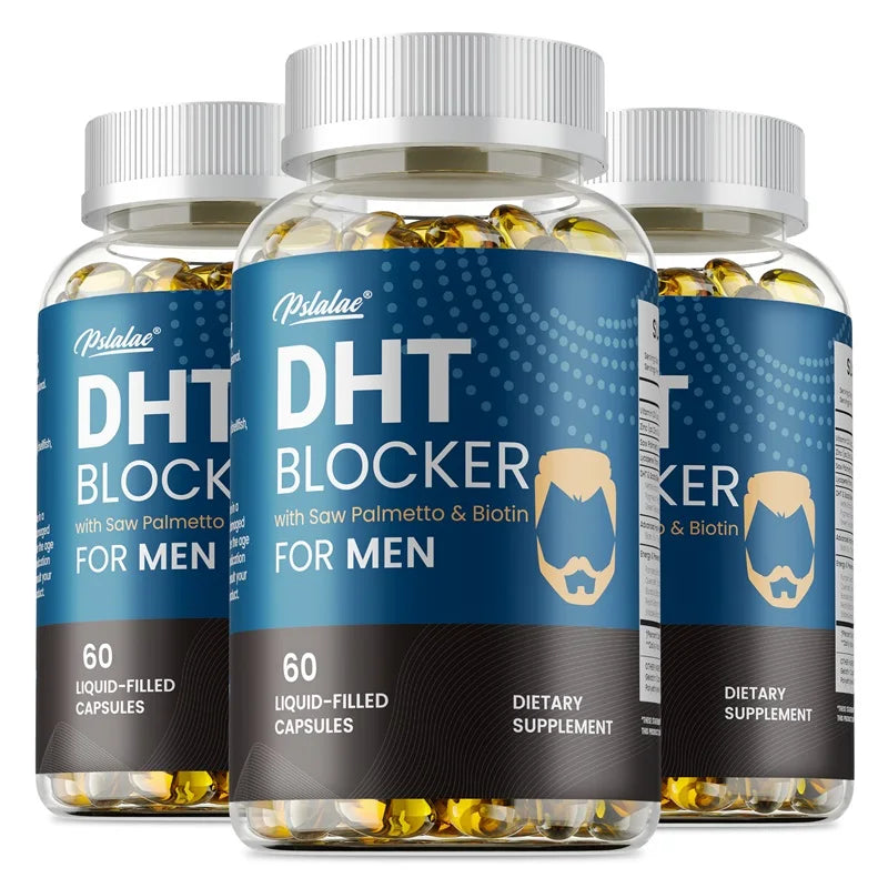 DHT Blockers for Men - Contains Saw Palmetto & Biotin To Promote Natural Hair Growth, Increase Vitality, and Maximize Absorption