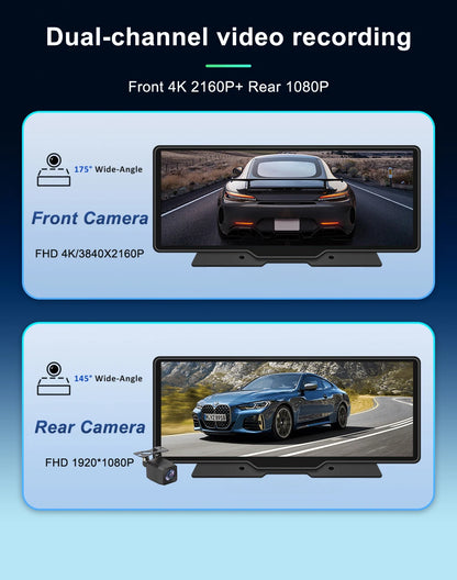 10.26 Inch Car Mirror Radio Multimedia Video Player Universal Wireless Carplay 5G Wifi BT High-performance CPU HDR QLED Screen