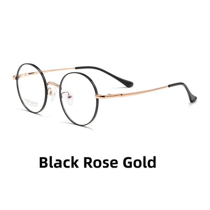 FIRADA Luxury Fashion Eyewear Women's Retro Round Titanium Eyeglasses Optical Prescription Glasses Frame For Men And Women 8021A