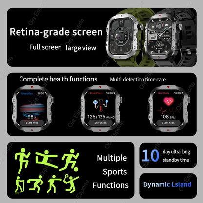 New Military GPS Smart Watch Men Flashlight Waterproof Outdoor Sport Tracker Bluetooth Call Smartwatch Man Women For Android IOS