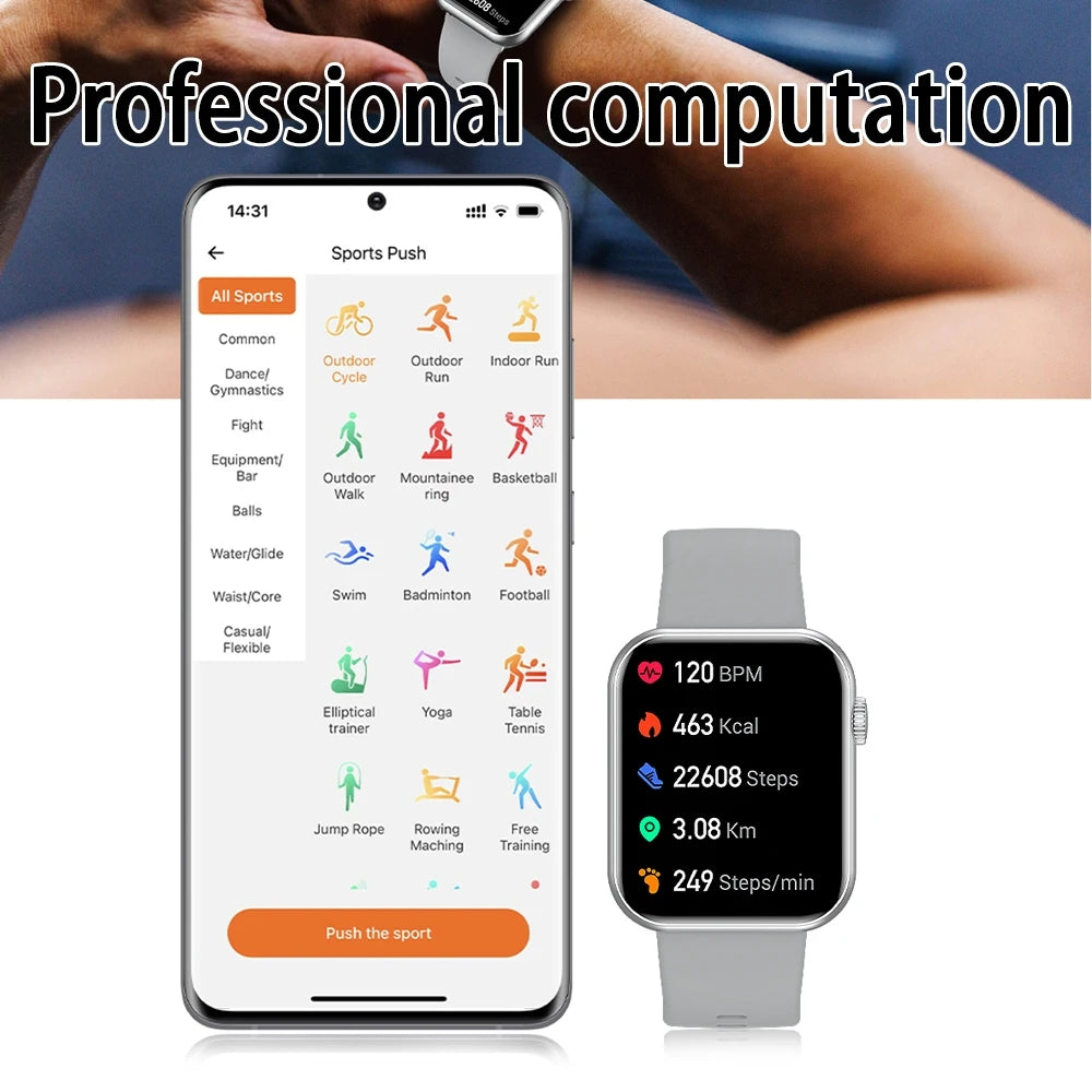 For Xiaomi Smartwatch Men's GPS Sports Waterproof Watch Heart Rate Monitor 1.83 Inch HD Bluetooth Call Smart Watch Android IOS
