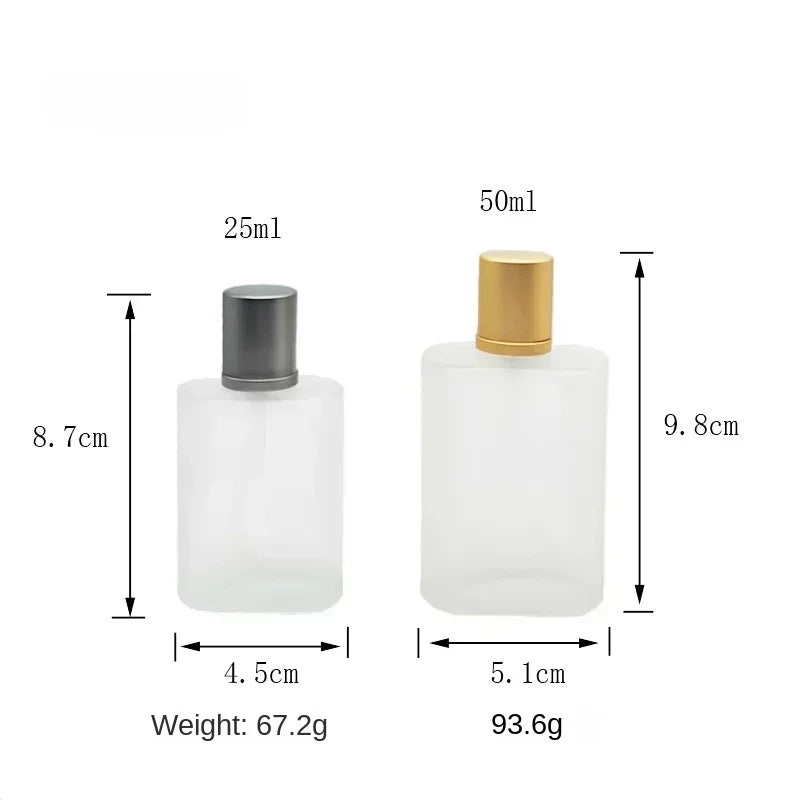 25/50/100ml Screw Top Sandblasted Glass Perfume Bottle Liquid Spray Bottle Empty Dispenser Bottle Empty Makeup Fine Mist Bottles
