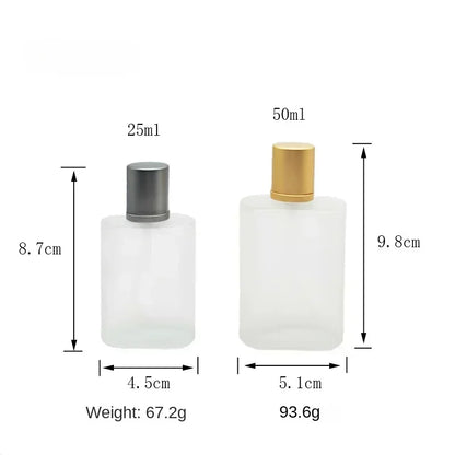25/50/100ml Screw Top Sandblasted Glass Perfume Bottle Liquid Spray Bottle Empty Dispenser Bottle Empty Makeup Fine Mist Bottles