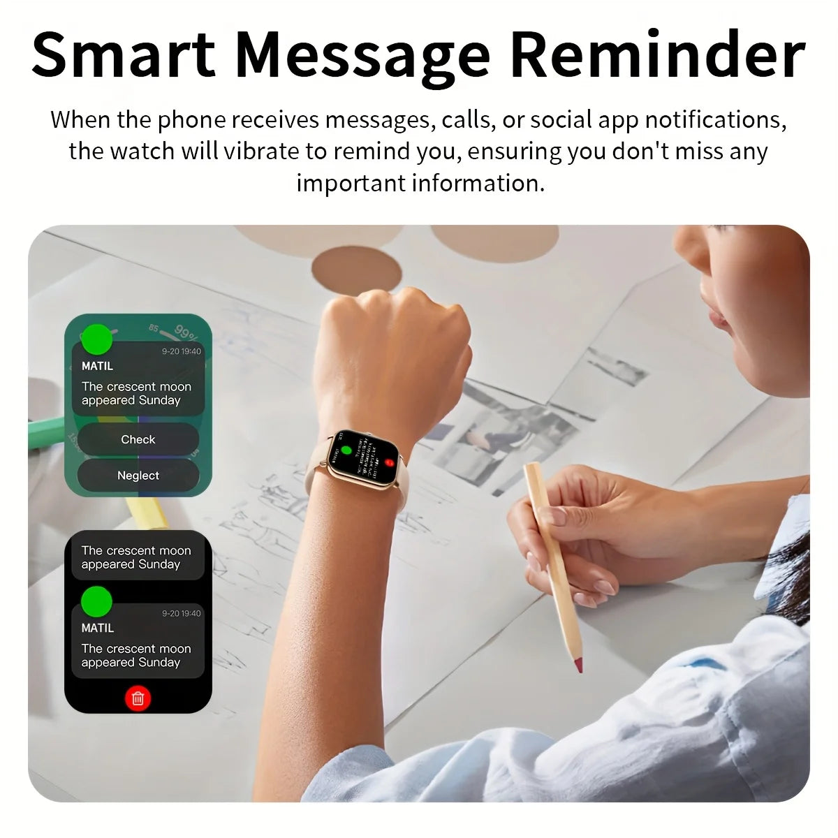 G.LWear New Women's Smart Watch Bluetooth Call Fitness Tracker Heart Rate Monitor Alarm Clock Outdoor Sports Men's Smartwatch