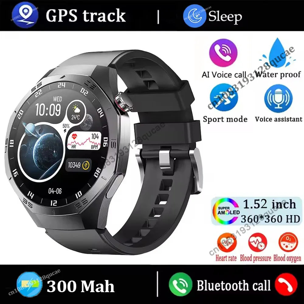 GT5 Pro GPS NFC Smart Watch Men 360*360 AMOLED Screen Heart rate Bluetooth Calls IP68 Waterproof Man Smartwatch For Android IOS