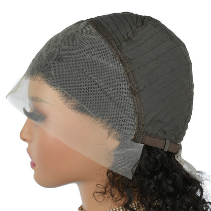 Water Wave Lace Frontal Wigs For Women 13x4 Glueless Short Curly Wig Pixie Cut Human Hair Wigs 250 Density Ready to Wear