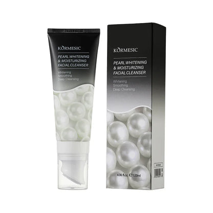 120ml KORMESIC Pearl Whitening Facial Cleanser Anti Wrinkle Exfoliating Moisturizing Cleansing Face Wash Cream Foam Skin Care