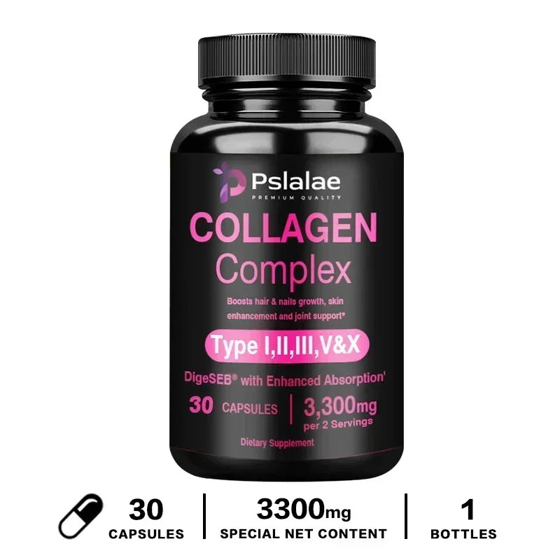 Collagen Complex Capsules - Brighten Skin Tone and Help Joint and Cardiovascular, Skin, Hair, Nails & Digestive Health