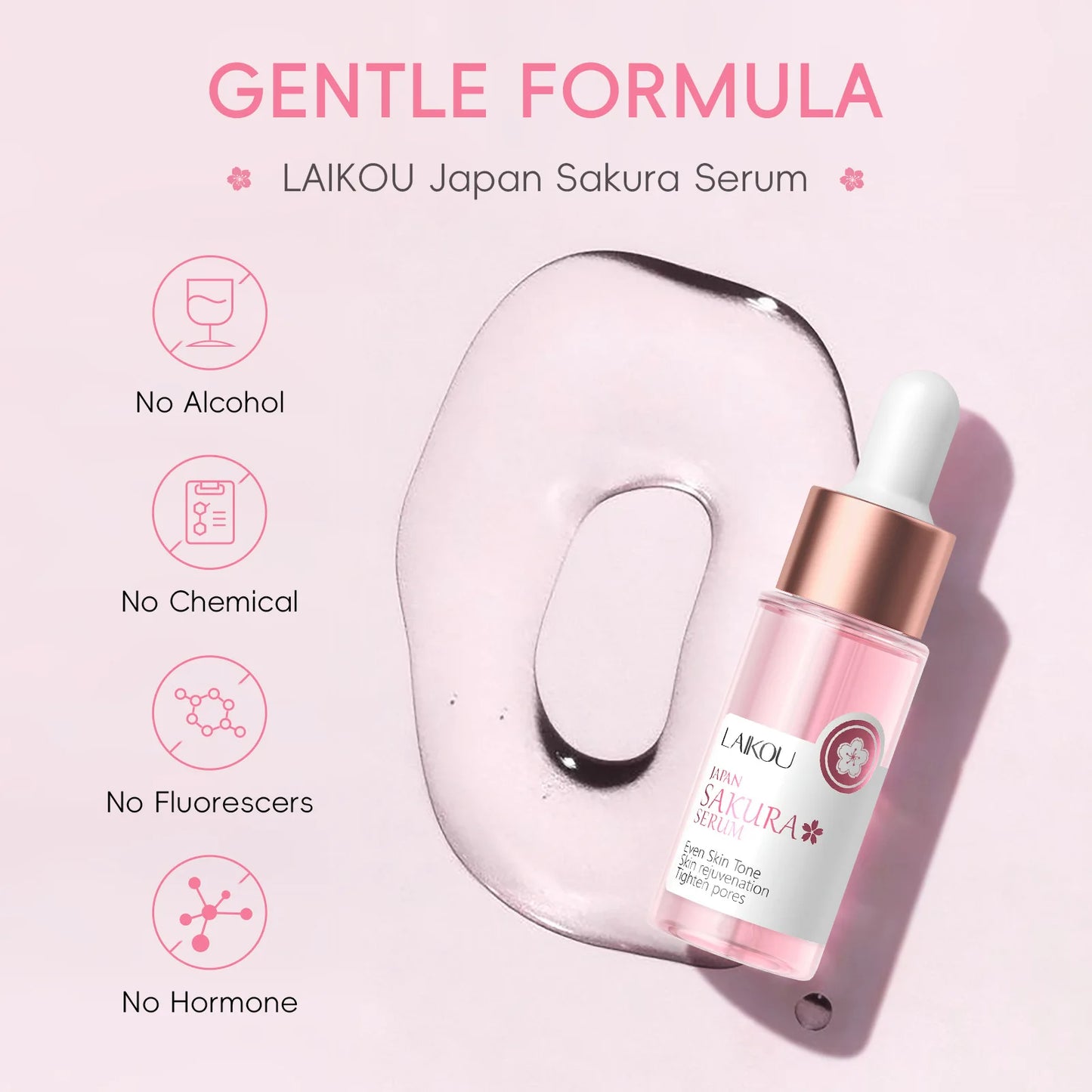 Sakura Whitening Face Serum Anti Aging Fade Fine Lines Tighten Pores Improve Melanin Pigment Dull Moisturizer Brighten Skin Care