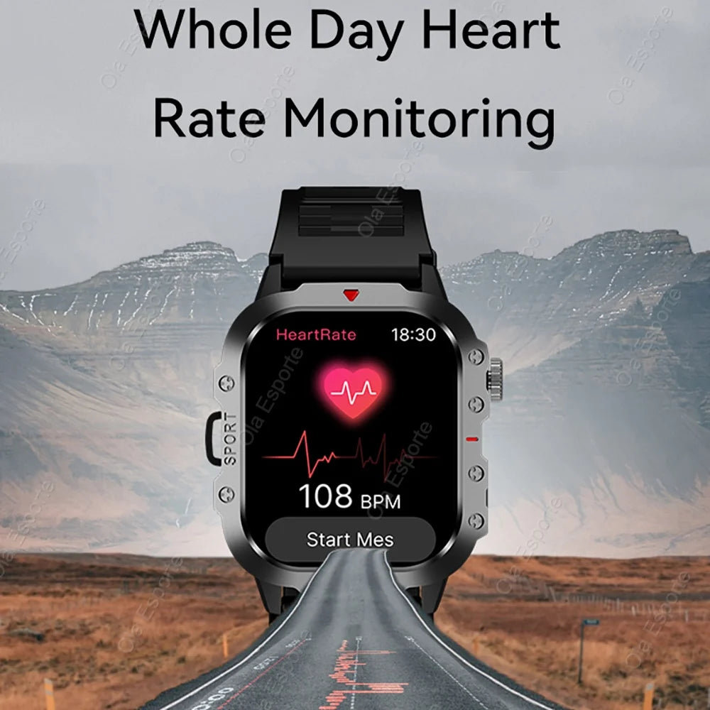 New Military GPS Smart Watch Men Flashlight Waterproof Outdoor Sport Tracker Bluetooth Call Smartwatch Man Women For Android IOS