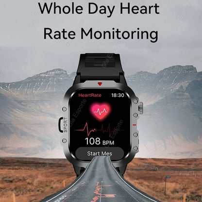 New Military GPS Smart Watch Men Flashlight Waterproof Outdoor Sport Tracker Bluetooth Call Smartwatch Man Women For Android IOS