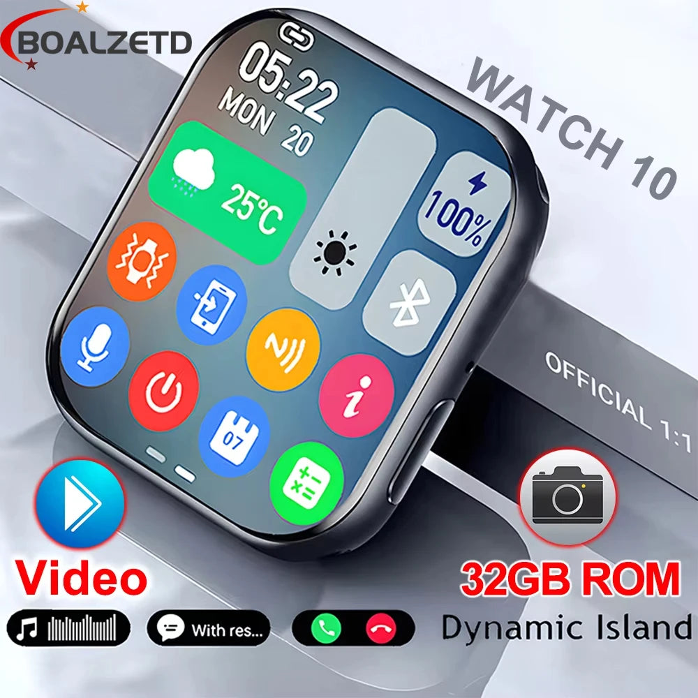 2025 New Watch 10 For Xiaomi Global Version Men Women HD AMOLED Screen Heart Rate BT Call GPS Track Sports Waterproof SmartWatch