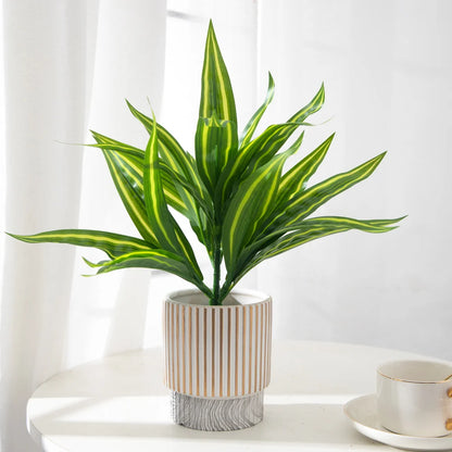 36cm Artificial Aloe Vera Leaf Plastic Agave Fake Chlorophytum Comosum Outdoor Plant Wall Grass For Home Garden Festival Decor