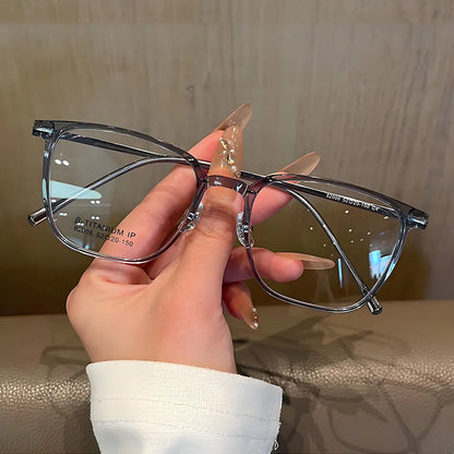 Ultralight TR90 β-Titanium Square Optical Frame for Women Flexible Anti-Slip Plastic Glasses for Daily Wear & Business Casual