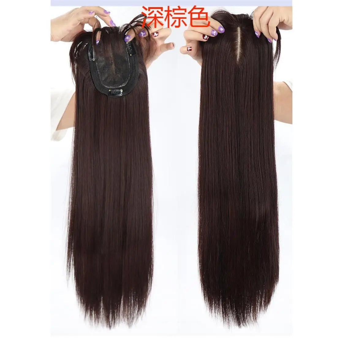 28in Long Black Straight Wig with Air Bangs for Women Heat Resistant Fashion Elegant Synthetic Wig for Cosplay and Daily Party