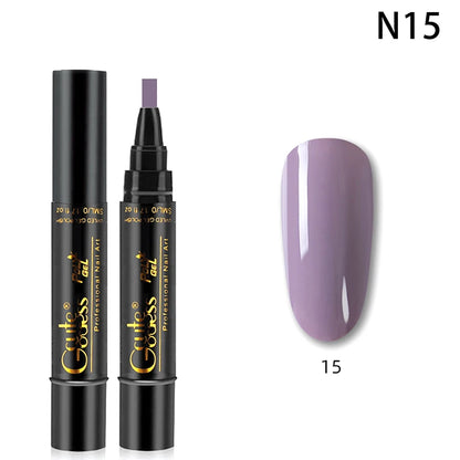 1 Pcs Pure Color Gel Nail Polish Pen For Nails Art Gel Semi Permanent Base Top Coat UV Gel Varnish Hybrid Neon Nail Polish