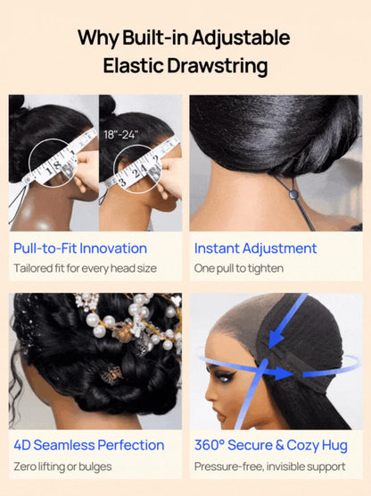 Nadula 7x5 Bye Bye Knots™ & 13x4 Pre-Everything™ Yaki Straight Short Bob Wig Natural Looking Glueless Wig with Invisi Drawstring