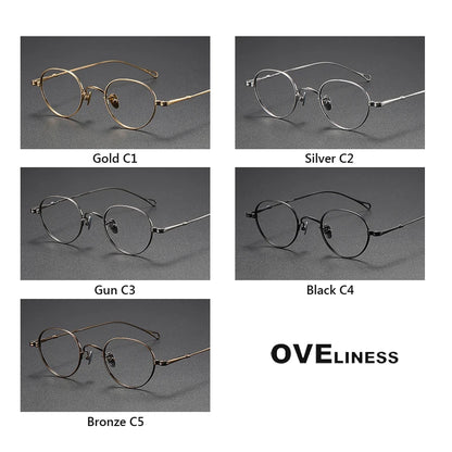 Pure Titanium Glasses Frame men Women Vintage Round Brand Design Eyeglasses Frame male New Titan Eyewear High Quality spectacles