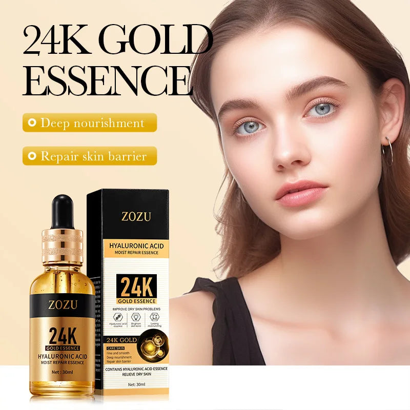 1/2/3pcs 24K Gold Hyaluronic Acid Serum Facial Essence Moisturizing Hydrating Anti-aging Face Serum Facial Skin Care Products