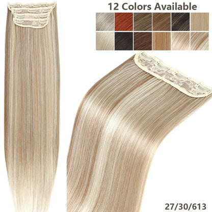 26 Inches Clips IN Straight Brown 12# Colored Ombre Blond P27/30/613 Hair Extensions 4Pcs/pack Silky Straight High Temperature