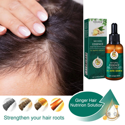 EELHOE Ginger Oil for Hair Growth Anti Hair Loss Treatment for Thinning Hair Moisturizing Scalp Care Natural Hair Regrowth Serum