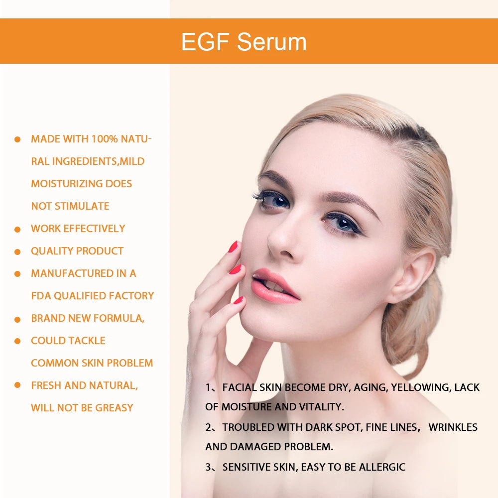 30ml EGF facial serum improves damaged skin, lightens fine lines, tightens skin and absorbs fast