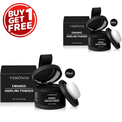 2pcs Fluffy Hairline Powder Touch-Up Concealer Temporary Hair Fibers Hair Root Cover Up Gray Coverage Hairline Shadow Powder kit
