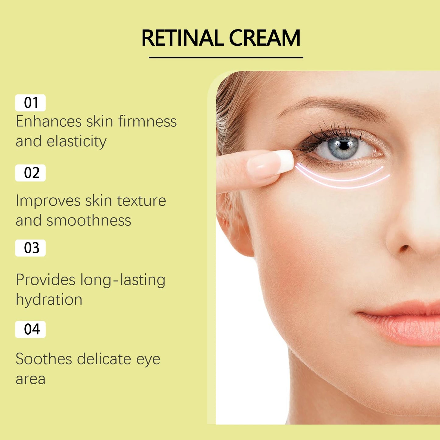 Hoygi 15g Retinol Eye Cream Gentle Renewing Formula for Delicate Eye Area Hydrates Improves Skin Texture Night Use Recommended
