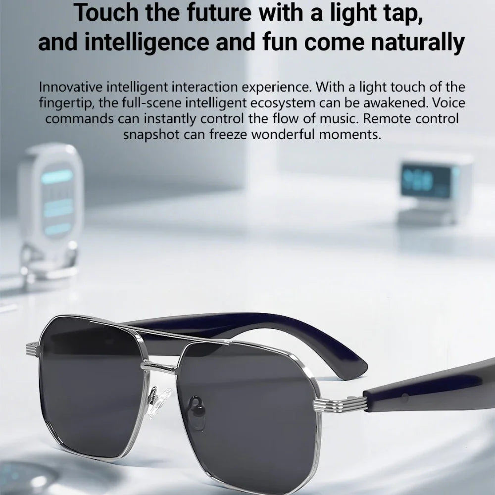 GY300 AI Smart Photochromic Glasses Multifunction Camera Bluetooth Call Voice Assistant Music Player Translate Glasses