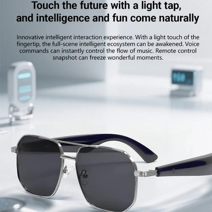 GY300 AI Smart Photochromic Glasses Multifunction Camera Bluetooth Call Voice Assistant Music Player Translate Glasses