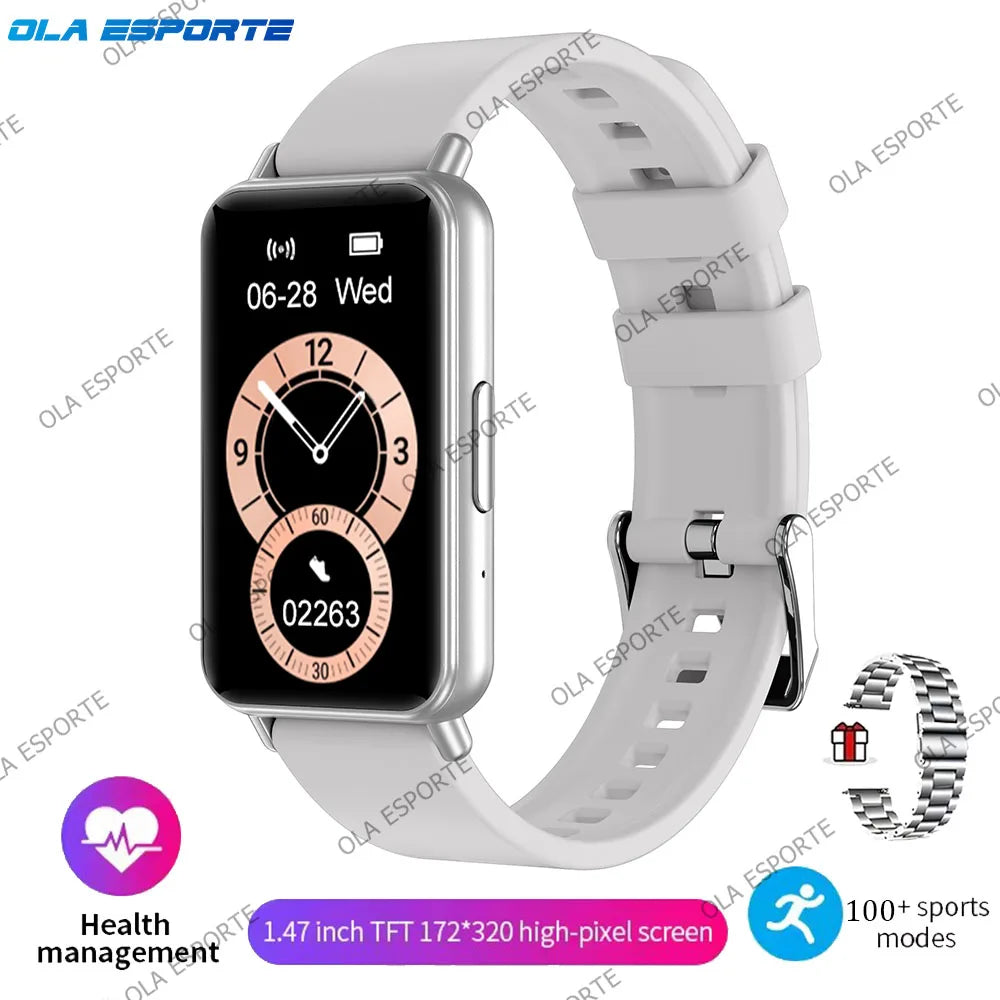 For Android IOS Smart Bracelet Women Smartwatch Men Heart Rate Blood Oxygen Waterproof Sport Smart Band Watch For Ladies +Gift