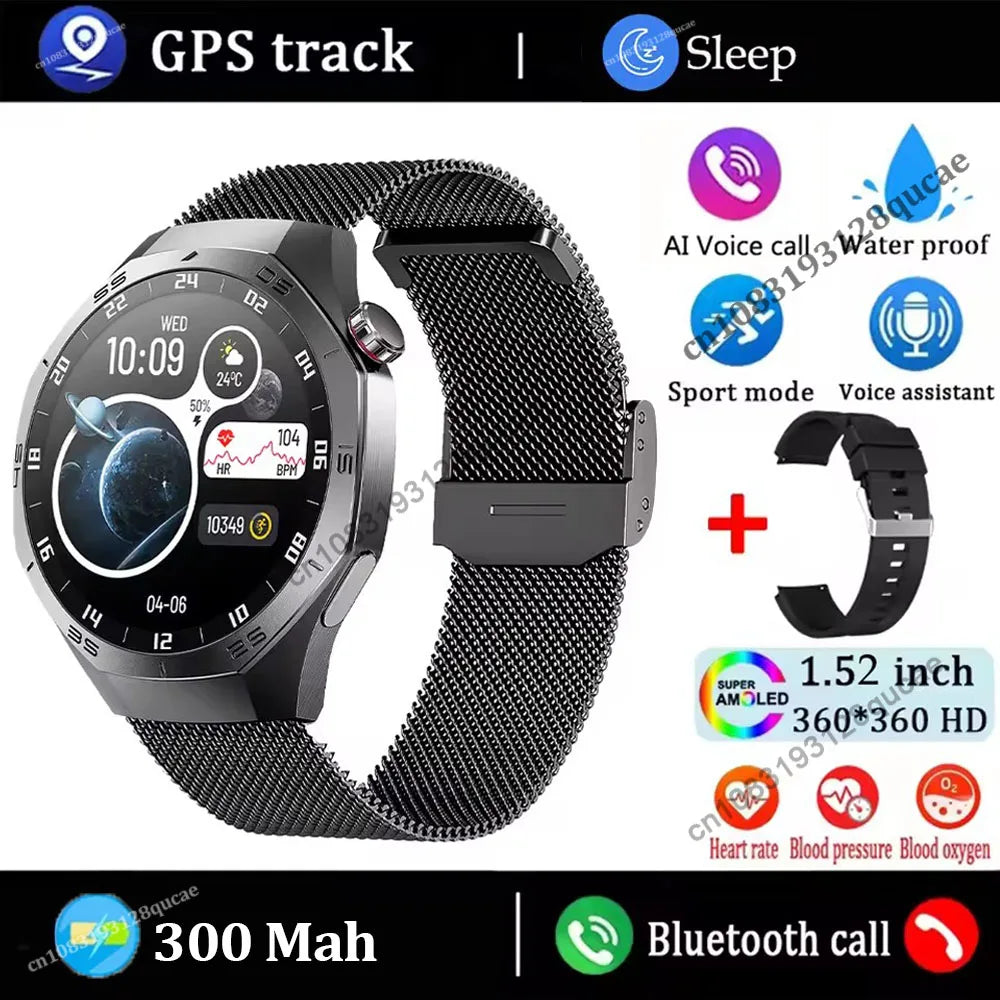 GT5 Pro GPS NFC Smart Watch Men 360*360 AMOLED Screen Heart rate Bluetooth Calls IP68 Waterproof Man Smartwatch For Android IOS