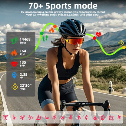 LIGE Women Smart Watch Bluetooth Call Heart Rate Sleep Monitor AI Voice Alarm Clock Music Control IP68 Waterproof Smartwatch Men