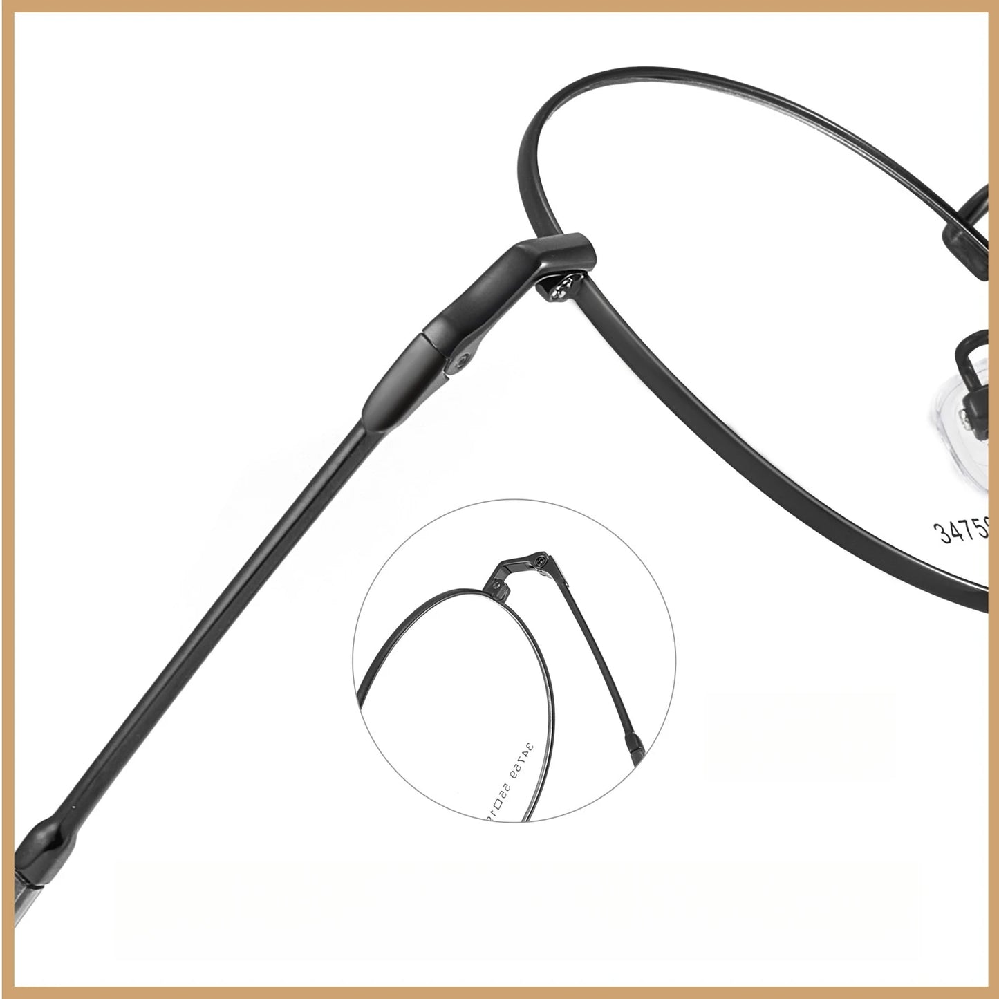 YIMARUILI Ultralight Fashion Big Size Spectacle Frame Round Retro Optical Prescription Men's and Women's Eyeglasses Frame 34759