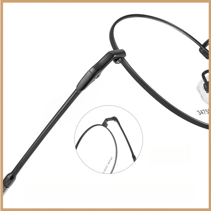 YIMARUILI Ultralight Fashion Big Size Spectacle Frame Round Retro Optical Prescription Men's and Women's Eyeglasses Frame 34759