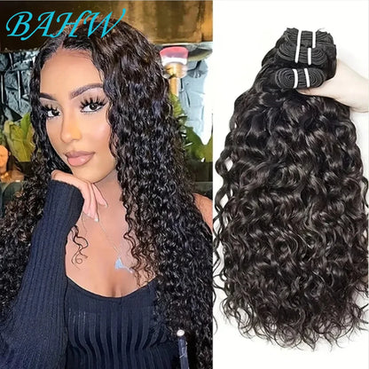 Peruvian Short Kinky Curly Virgin Hair Bundles With Closure 100% Unprocessed Hair Weft Extension Humain Hair Natural Black