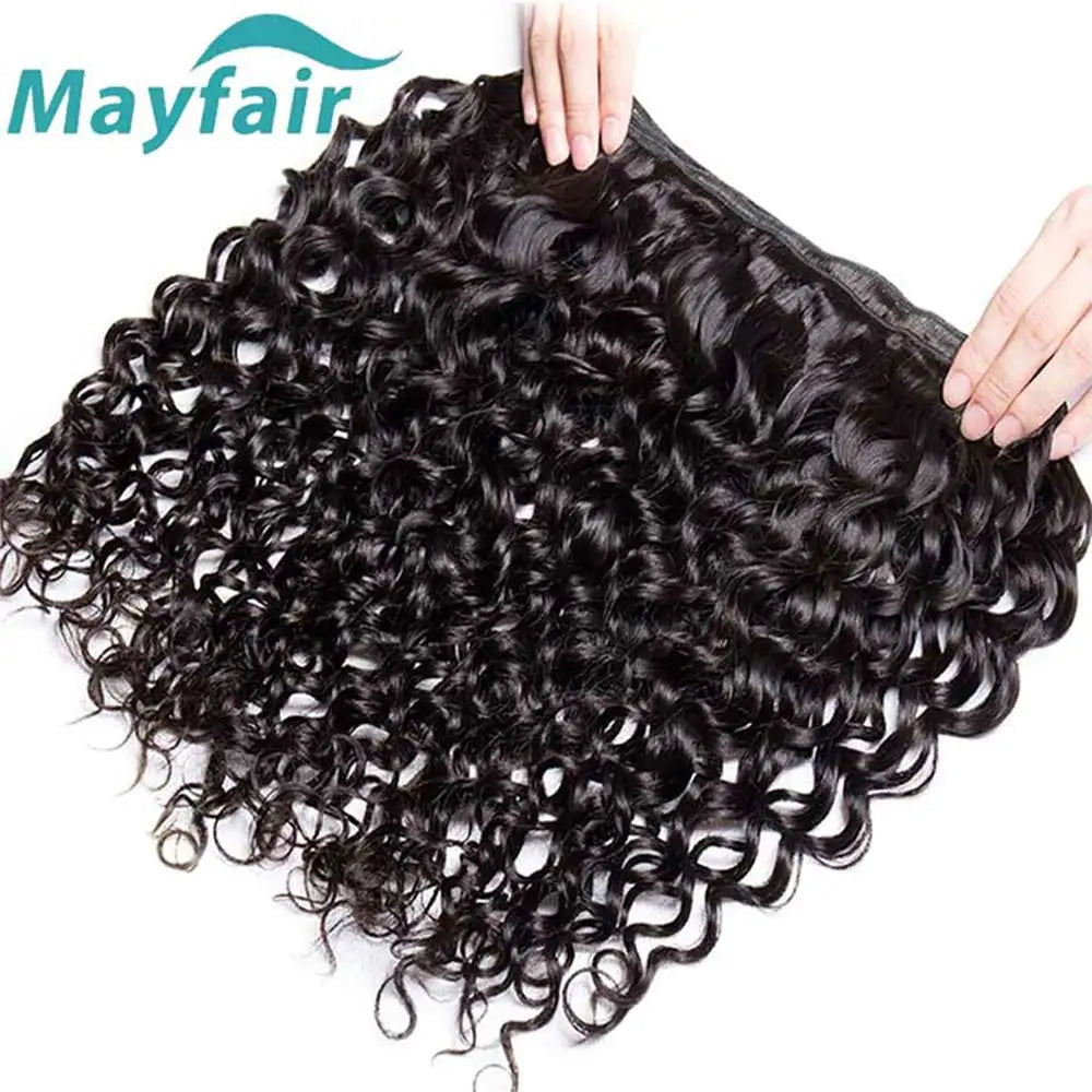 100% Human Hair Water Wave Human Hair Bundles Curly Wave Bundles Brazilian Human Hair Natural Color 12A 30 32Inch 1/3/4Bundles