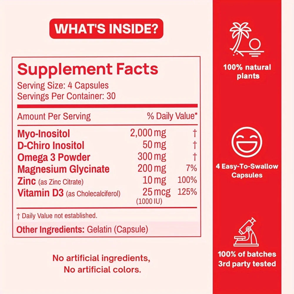 Women's Digestive & Nutritional Inositol Compound Vitamin Gummies for Happy Hormones - 30 Daily Servings