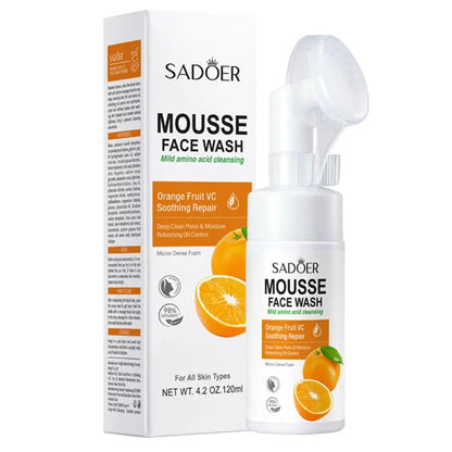 SADOER Amino Acid Facial Cleanser Mousse - Gentle Foam Wash for Sensitive Skin Hydrating & Soothing PH Balanced (150ml)