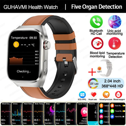 New Micro Physical Examination Five Organ Health Smartwatch Blood Pressure Uric Acid Body Fat Watches Bluetooth Call Smart Watch