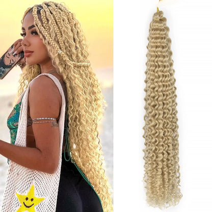 Deep Wavy Twist Crochet Hair Boho Braid Hair Synthetic Curly Hair Crochet Braids High Temperature Fiber Braiding Hair Extensions
