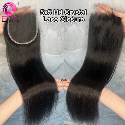 Eva 5x5 Hd Lace Closure Straight 13x4 Lace Frontal Closure Hand Tied Human Hair Closures Free Part Hd Lace Closure Pre Plucked
